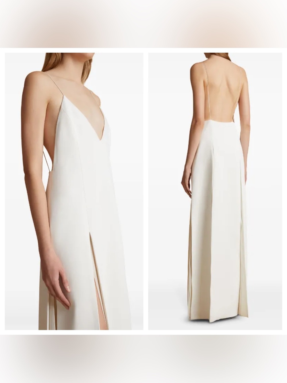 KHAITE Nonya Open Back Maxi Dress in White - Picture 2 of 12